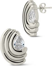 Sterling Forever Kouign Amann Cubic Zirconia Stud Earrings