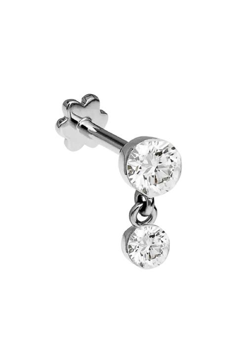 Invisible Set Diamond Dangle Stud Earring