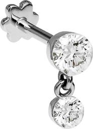 MARIA TASH Invisible Set Diamond Dangle Stud Earring