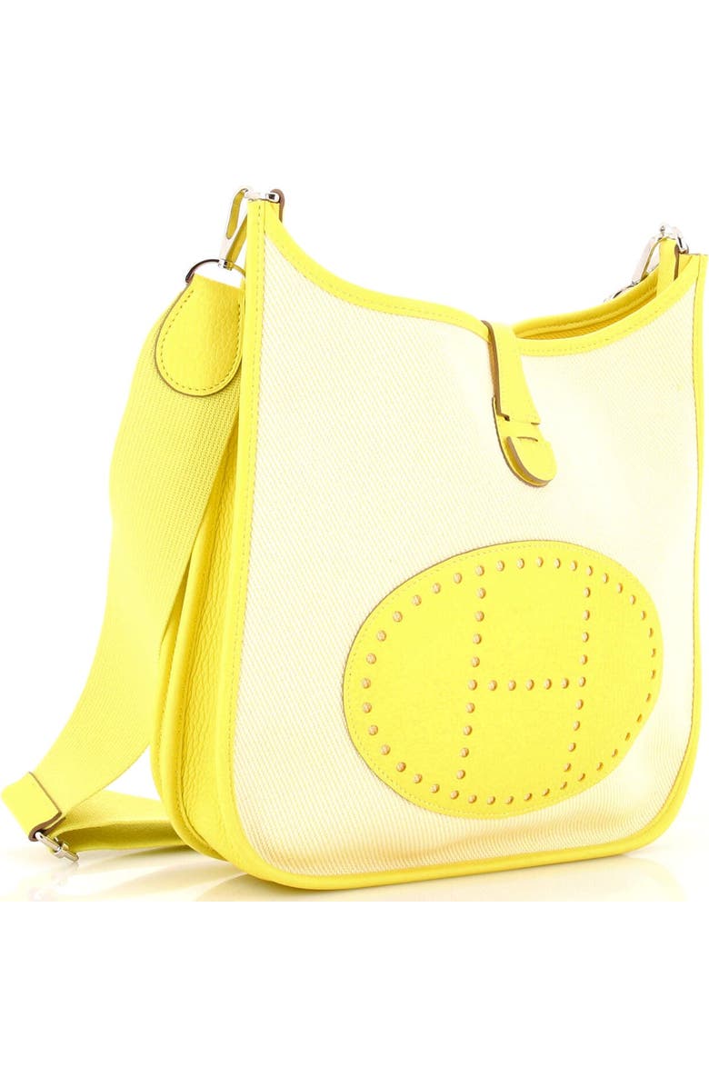 Pre-Owned Hermes Evelyne Bag Gen III Toile and Leather PM, Alternate, color, Lime