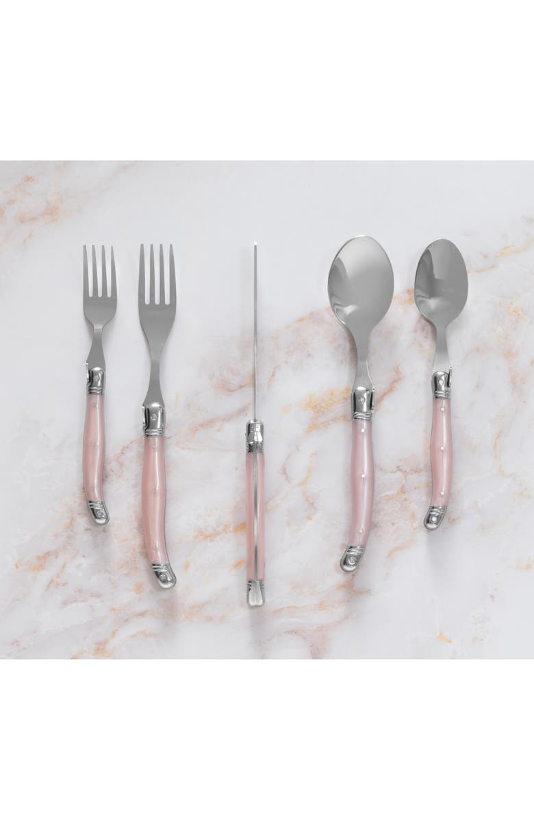 FRENCH HOME Laguiole 20-Piece Flatware Set, Alternate, color, Light Pink