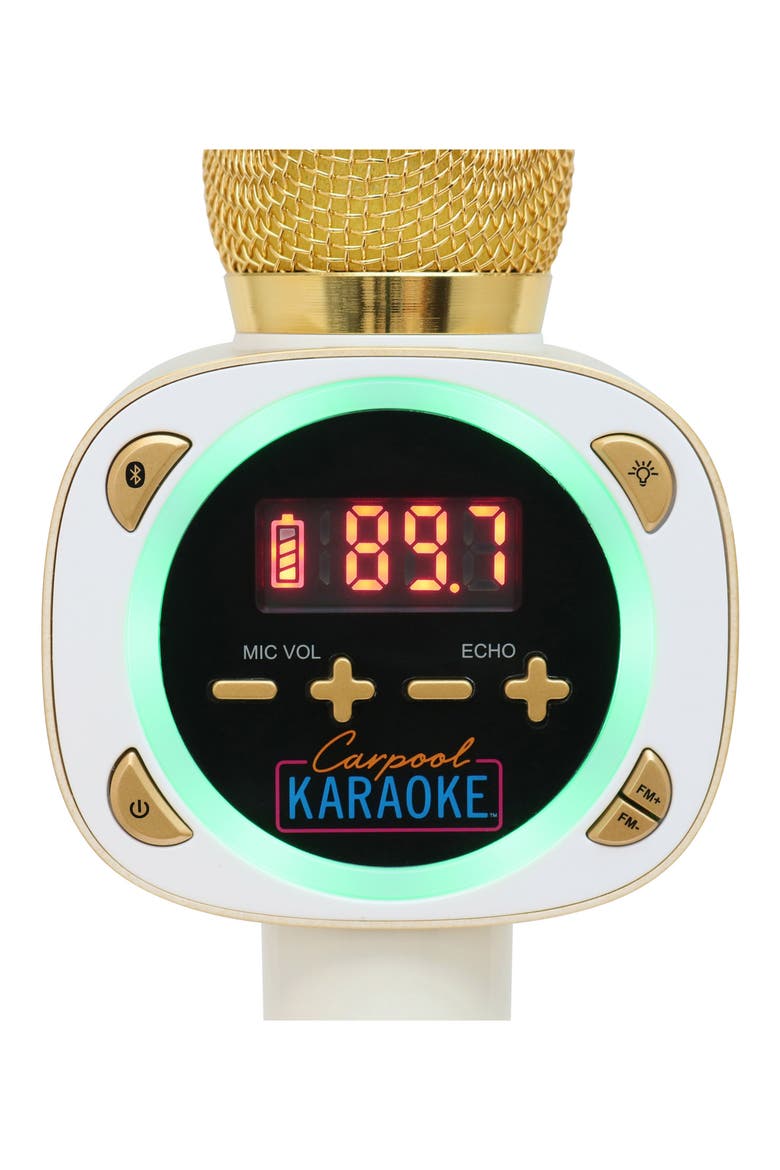 Carpool Karaoke The Mic Bluetooth® Microphone, Alternate, color, WHITE/GOLD