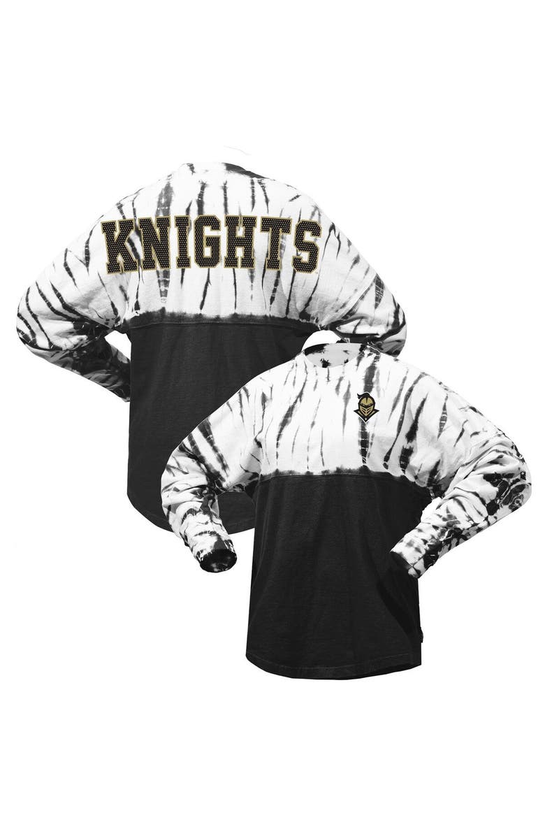 SPIRIT JERSEY Women's Black UCF Knights Tie-Dye Long Sleeve Jersey T-Shirt, Main, color, Black