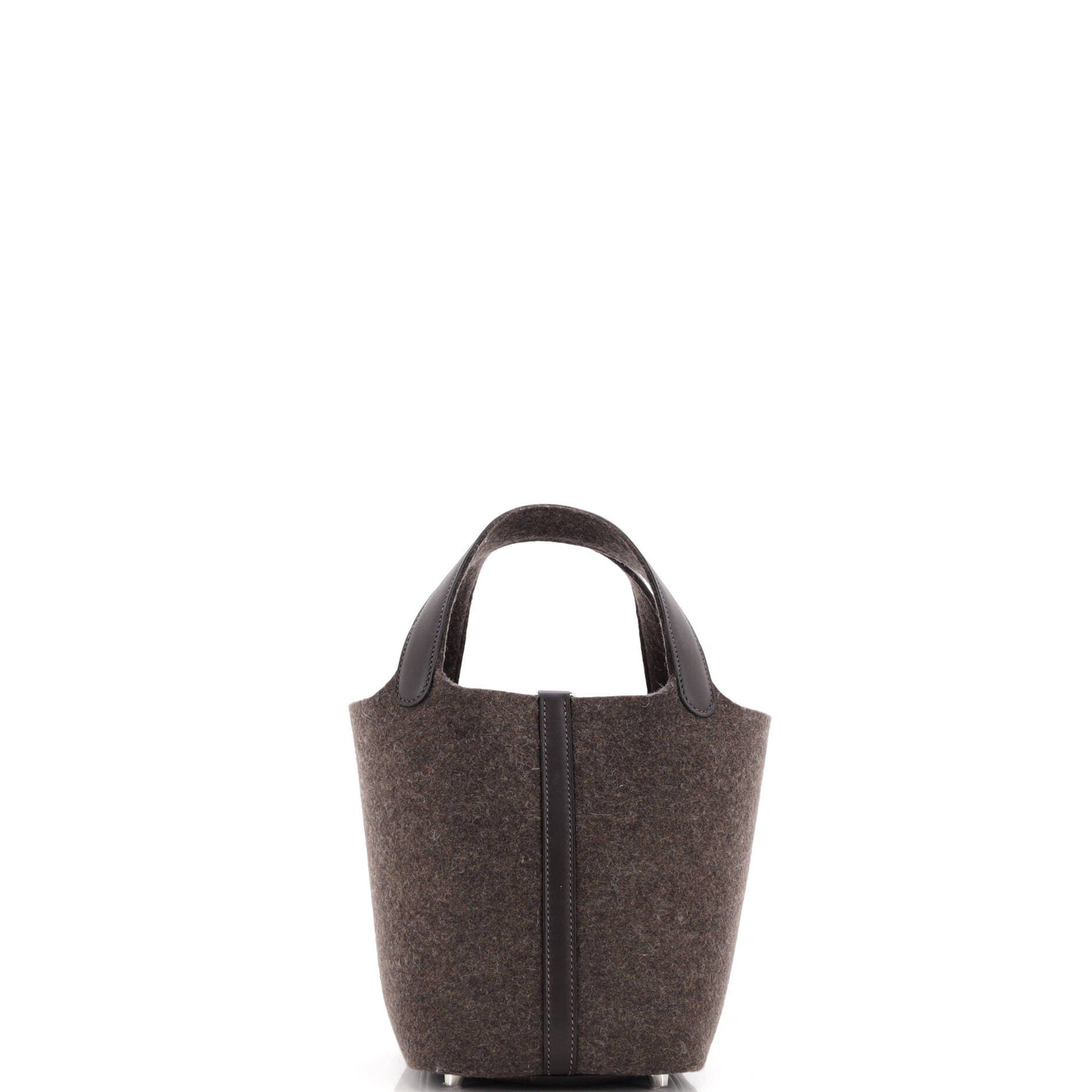 Pre-Owned Hermes Picotin Lock Bag Felt with Leather PM, Alternate, color, 