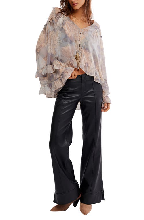 Free People Glow Up Faux Leather Pants In Black