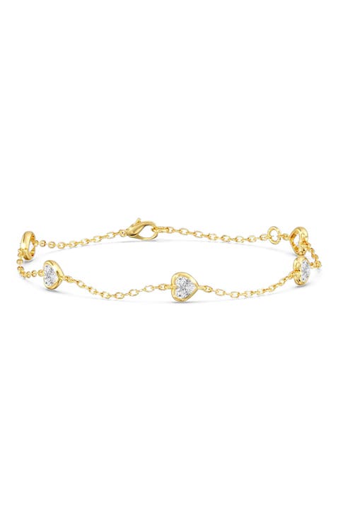 Heart Bezel Station Bracelet