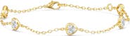 Everlee Heart Bezel Station Bracelet