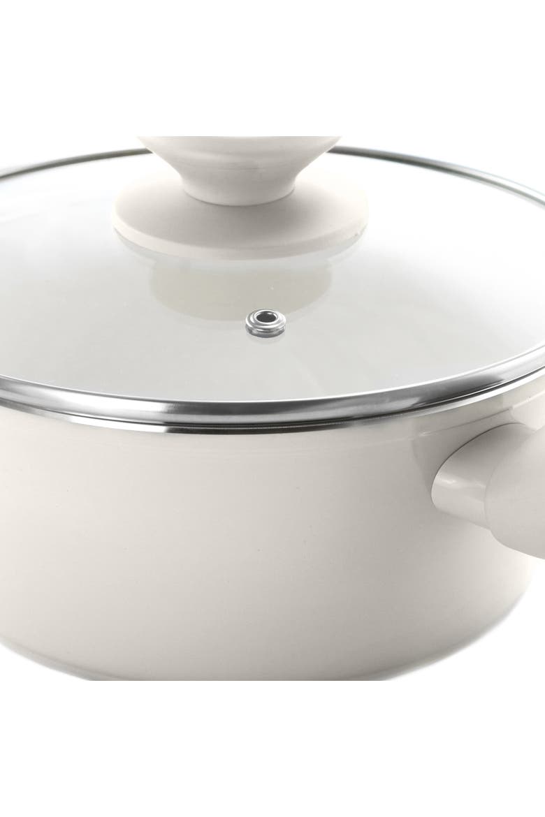 Plaza Cafe 7 Piece Forged Aluminum Cookware Set, Alternate, color, Linen