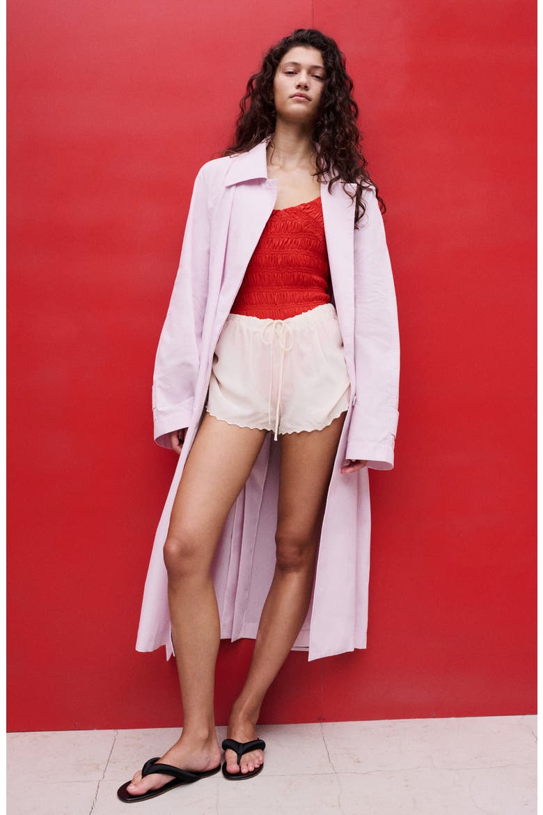 Long Trench Coat With Belt, Alternate, color, PINK