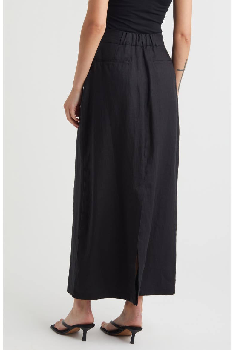 Nelli Linen Maxi Skirt, Alternate, color, BLACK