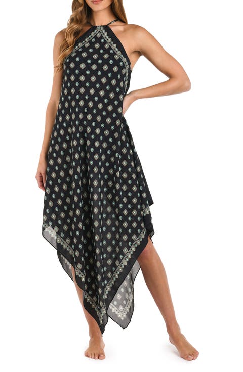 Elise Southwestern Medallion Print Cover-Up Halter Dress