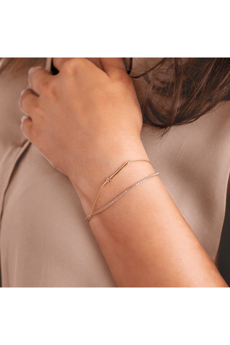 Arc with White Topaz Bracelet, Alternate, color, Gold