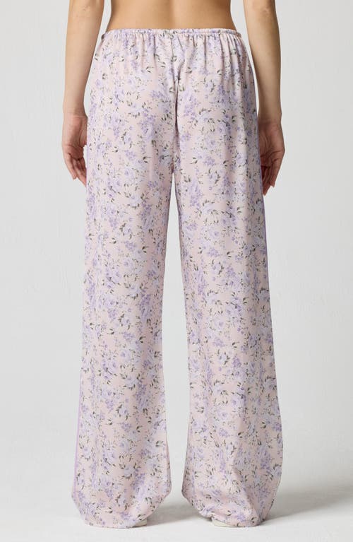 Florence By Mills Drawstring Waist Satin Pajama Pants In Purple