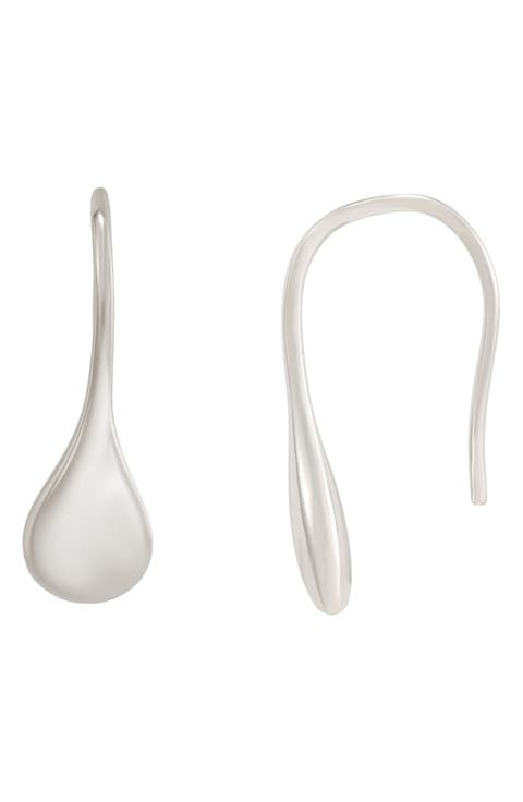 Silver Plated Teardrop Threader Earrings