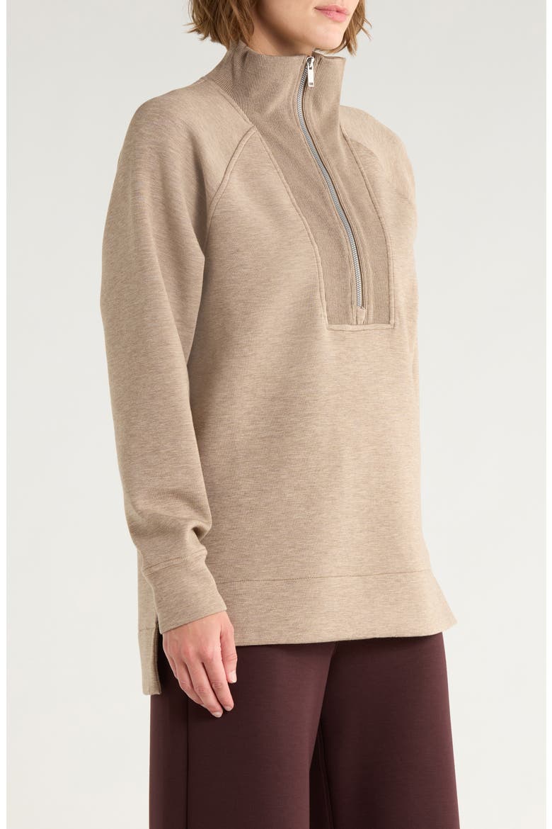 Air Essentials Brushed Half-Zip Sweatshirt, Alternate, color, BIRCH HEATHER