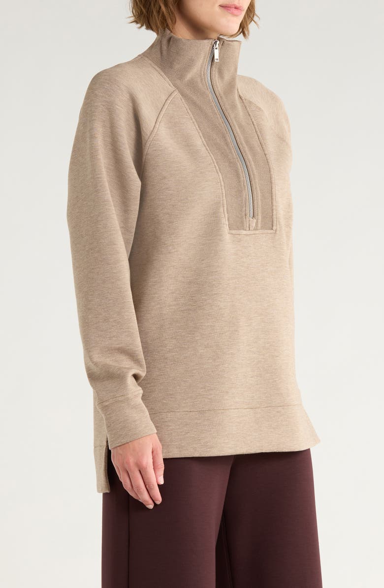 SPANX<sup>®</sup> Air Essentials Brushed Half-Zip Sweatshirt, Alternate, color, Birch Heather