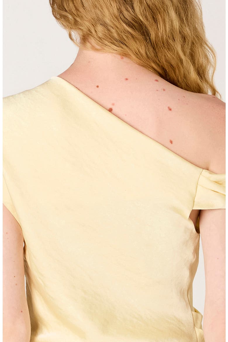 Hiedra One-Shoulder Gown, Alternate, color, BUTTER