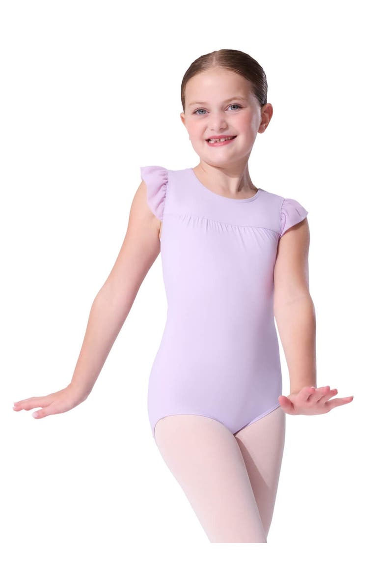 Sheer Ruffles Leotard, Main, color, light/pastel purple