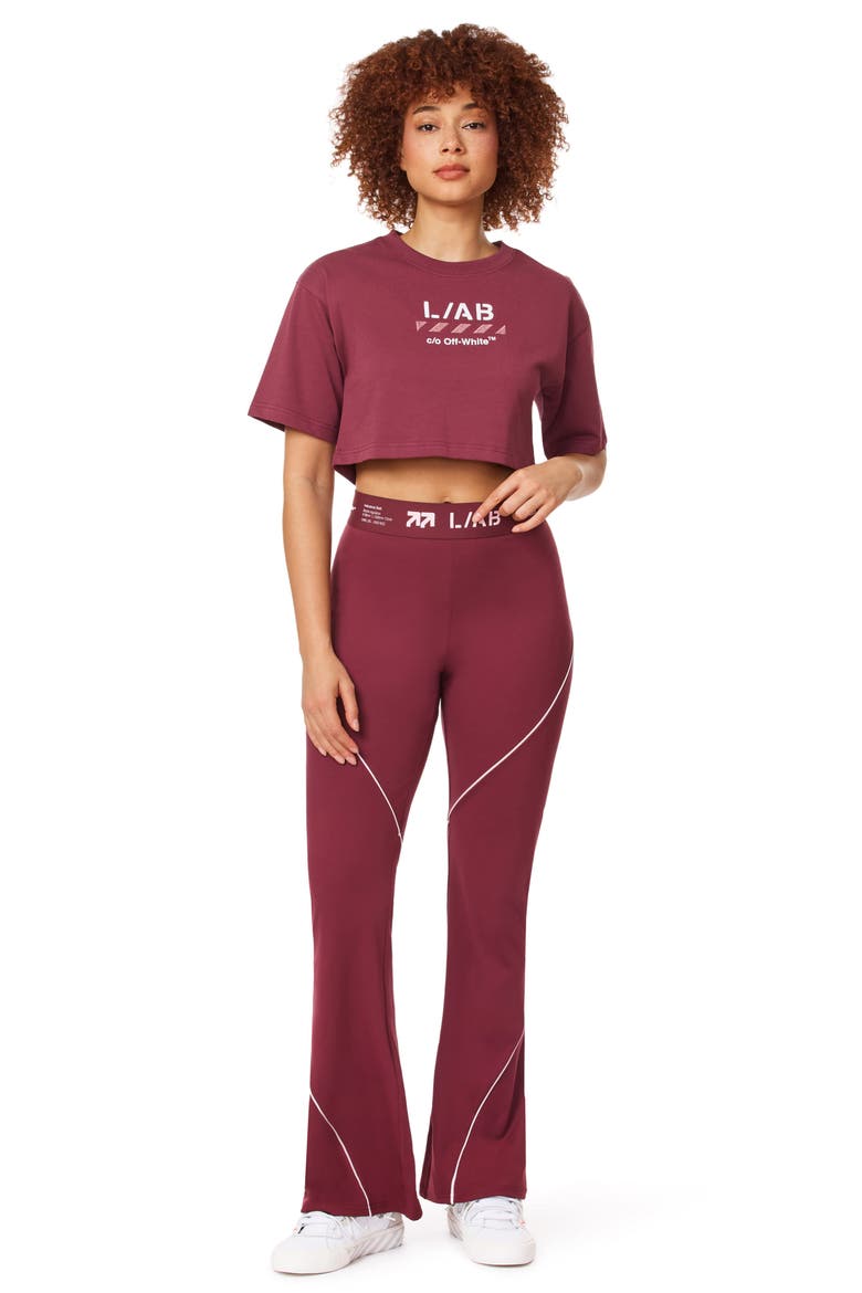 Graphic Crop Cotton T-Shirt, Alternate, color, BURGUNDY OFF