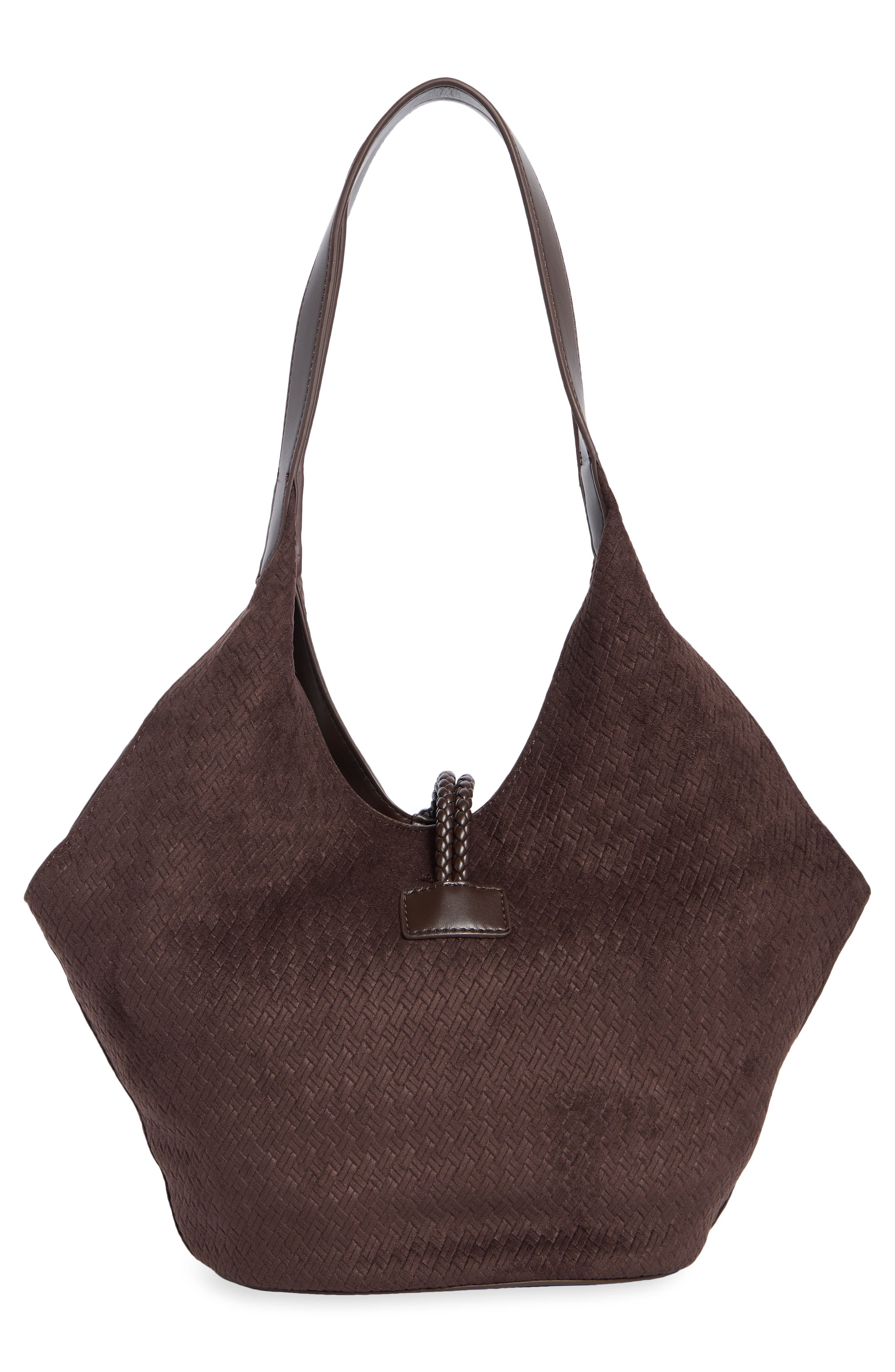 Lillie Faux Suede Shoulder Bag, Alternate, color, CHOCOLATE SUEDE