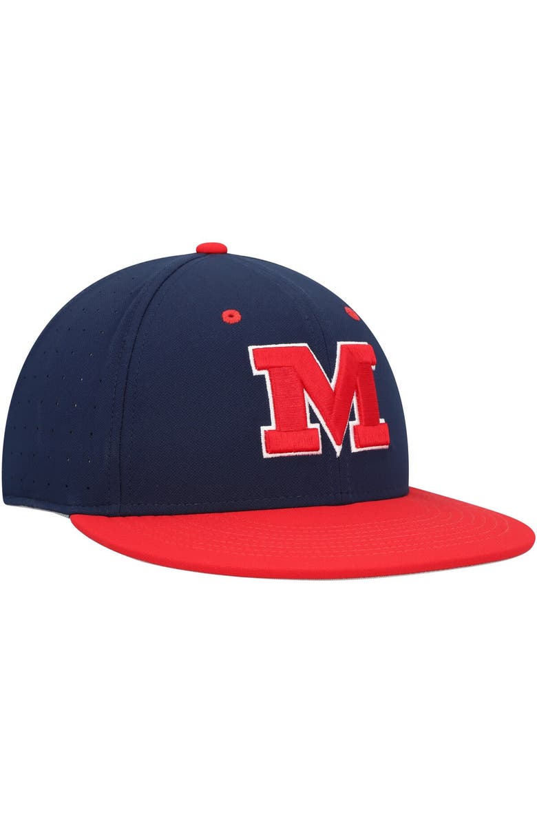 Nike Men's Nike Navy Ole Miss Rebels Aero True Baseball Performance Fitted Hat, Alternate, color, 