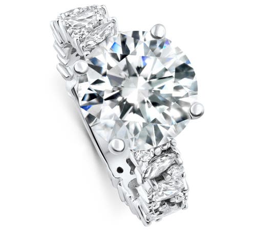 Bliss Diamond Certified 6.78ct Round Cut Diamond Engagement Ring 14k Gold Lab Grown In 14k White Gold