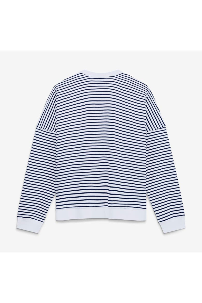 Women's Fanatics White/Navy Dallas Cowboys Striped Oversized French Terry Sweatshirt, Alternate, color, White