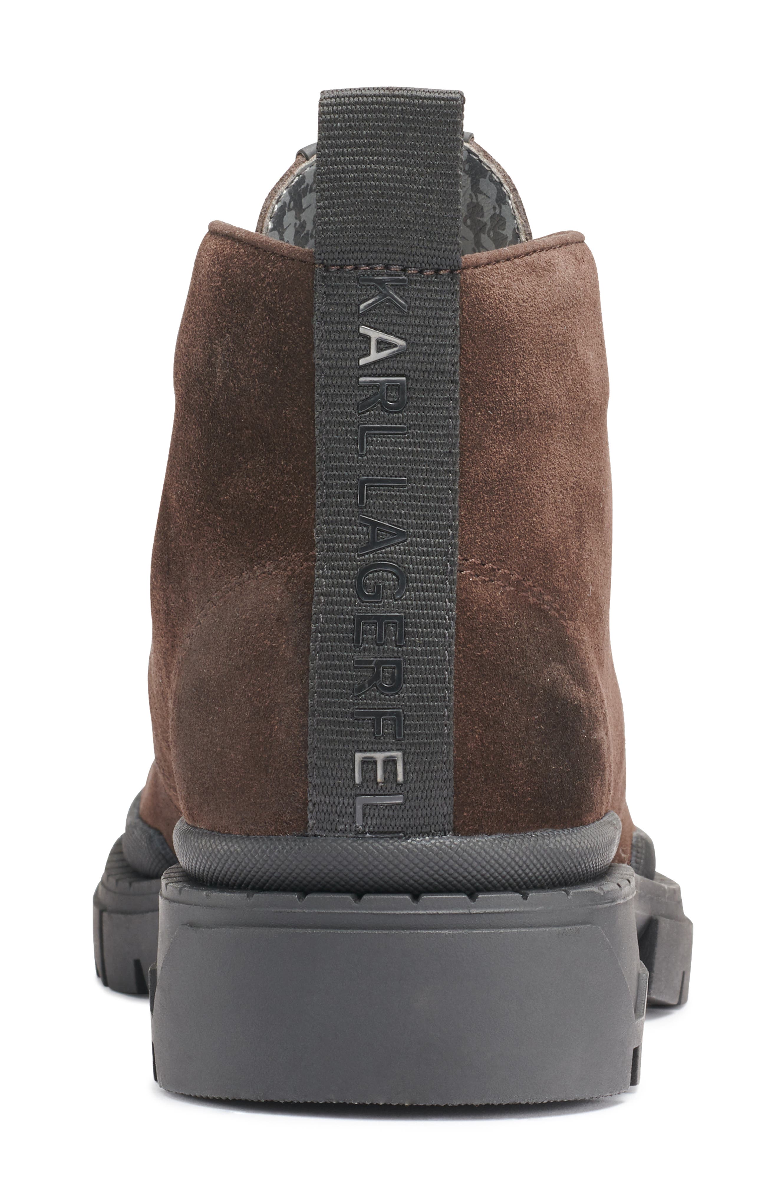 KARL LAGERFELD PARIS Suede Lug Chukka Boot, Alternate, color, Dark Brown
