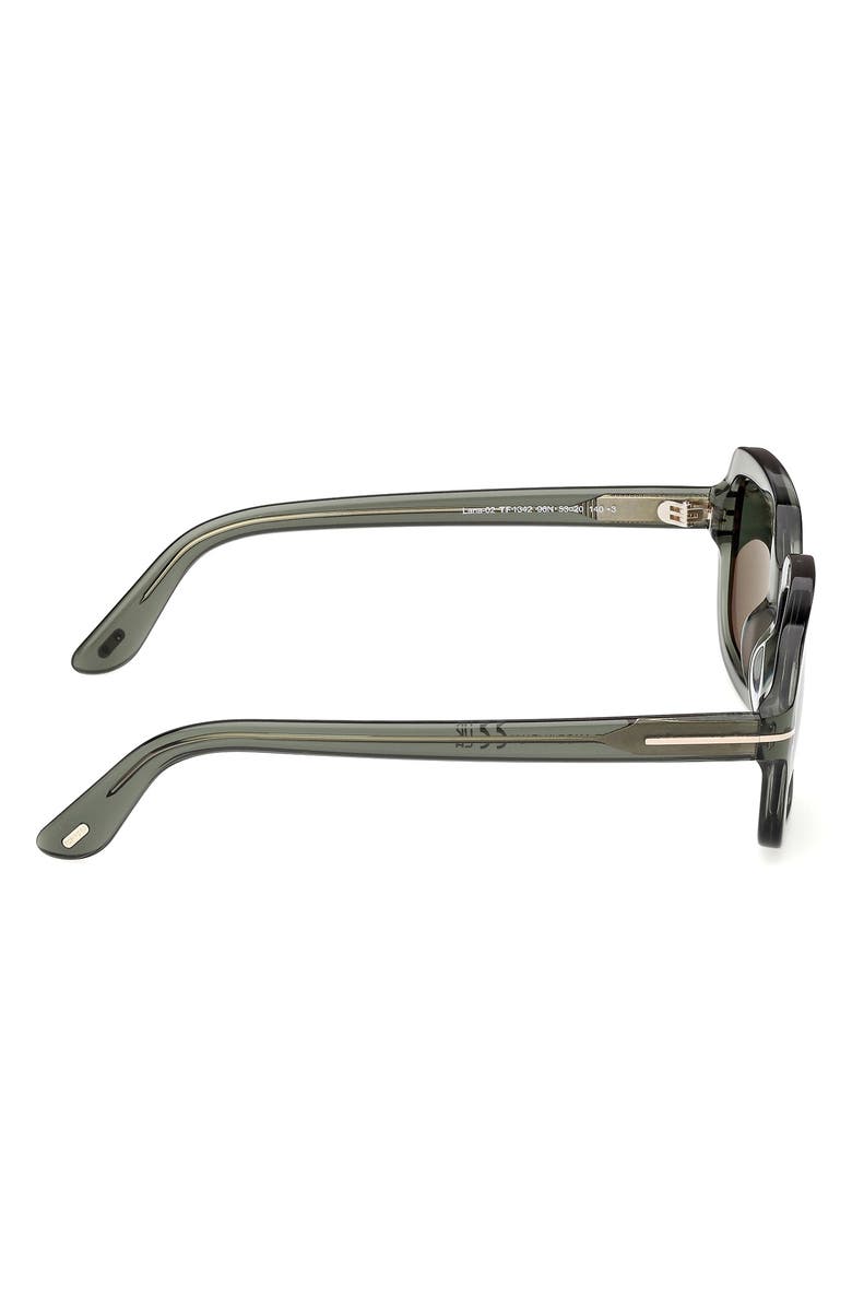 TOM FORD Lana 53mm Rectangular Sunglasses, Alternate, color, Transparent Sage Green