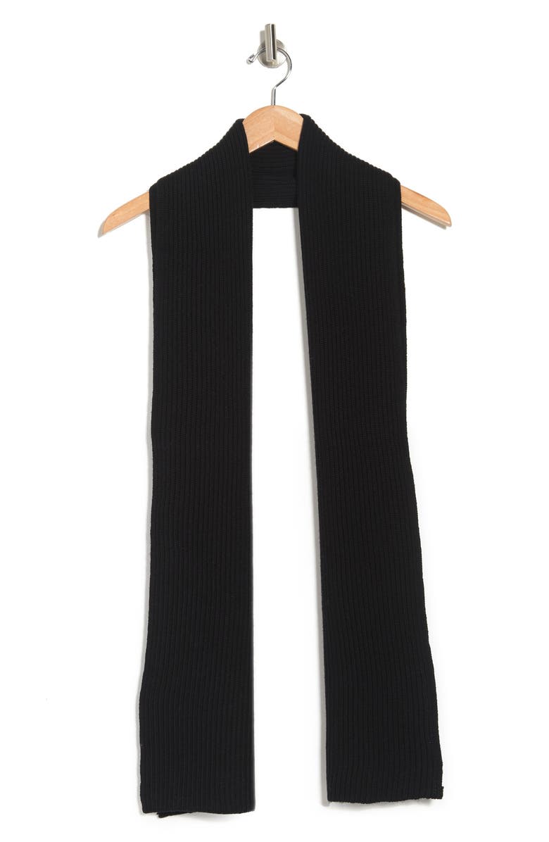 Portolano Merino Wool Scarf, Alternate, color, Black