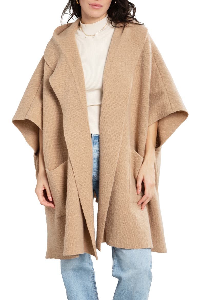Oversize Hooded Topper, Main, color, TAUPE