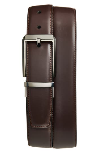 Original Penguin Feather Edge Belt In Brown