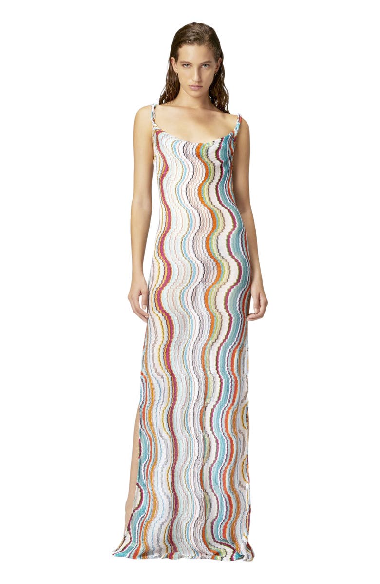 Missoni Long Cover-up Dress With Lamé Wave Motif, Main, color, Multicoloured