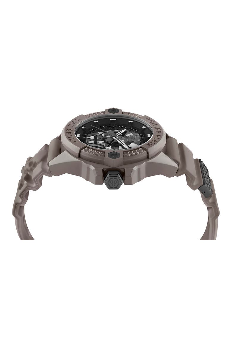 The $kull Silicone Strap Watch, 44mm, Alternate, color, TAUPE GREY ECO CERAMIC