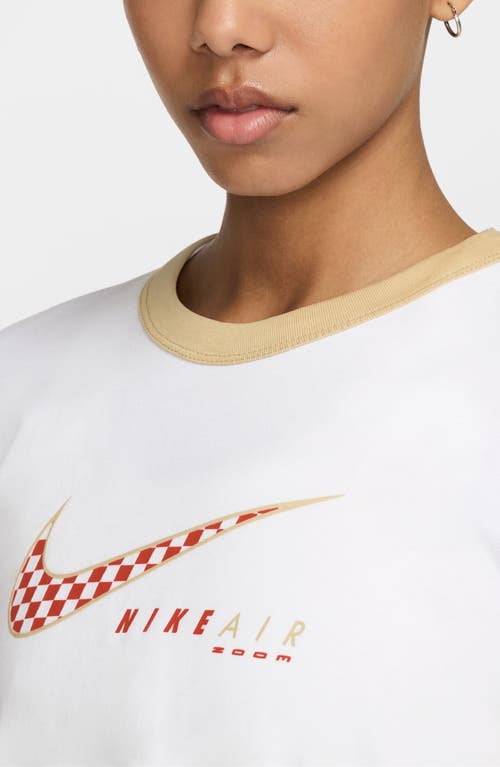 Nike Sportswear Club Checkerboard Swoosh Graphic T-shirt In White