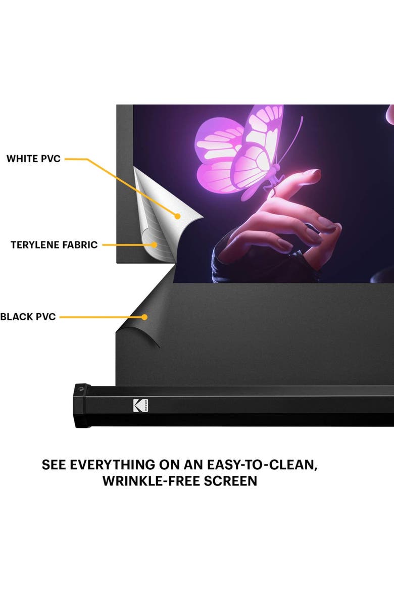 80 Projector Screen with Stand, Portable 169 Projector Screen with Tripod Stand & Bag, Alternate, color, Black