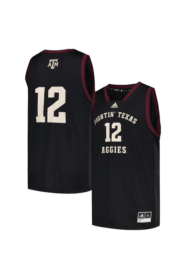 Men's adidas #12 Black Texas A&M Aggies Team Swingman Jersey, Alternate, color, Black
