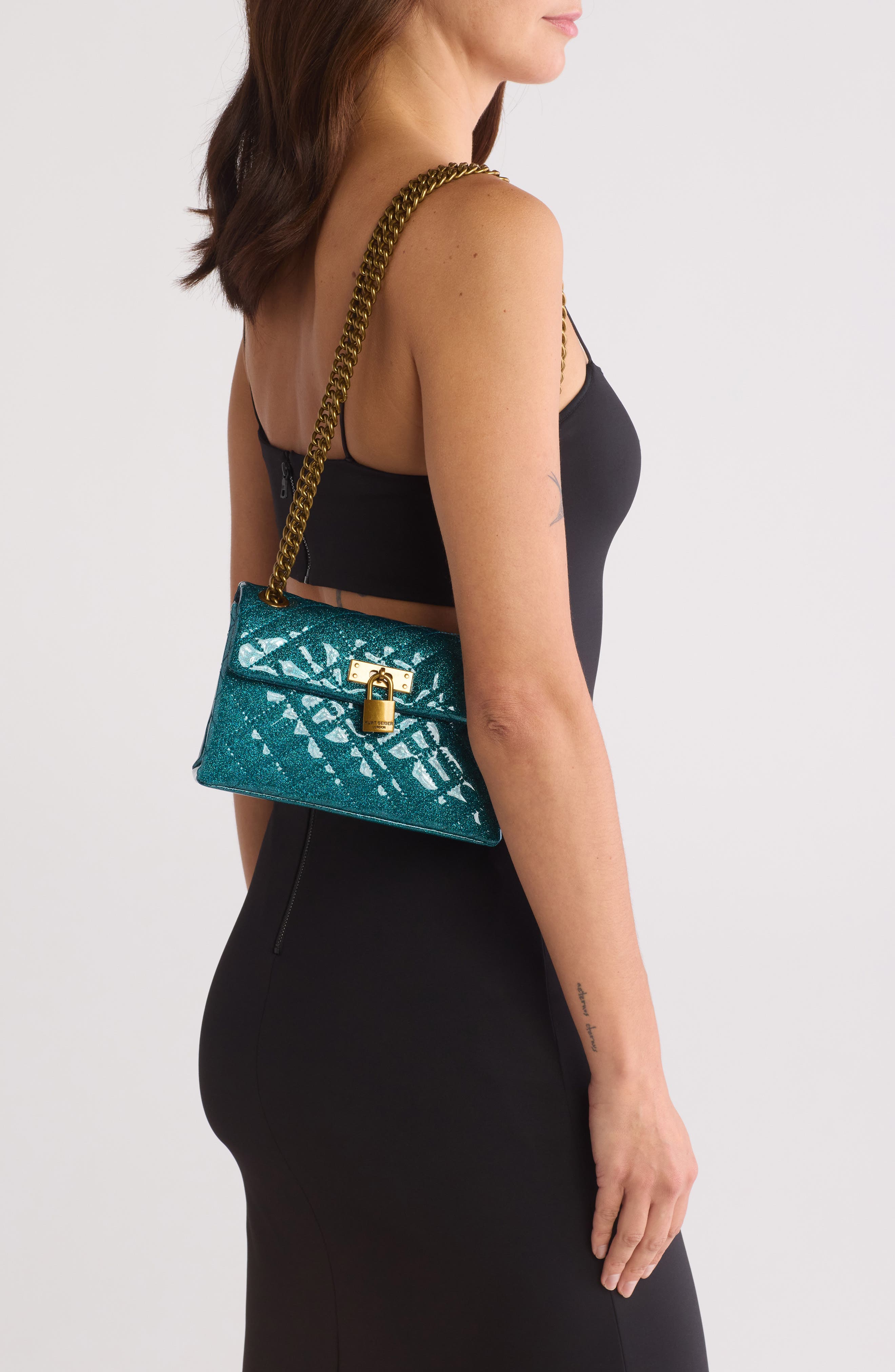 Kurt Geiger London Mini Brixton Glitter Shoulder Bag, Alternate, color, 