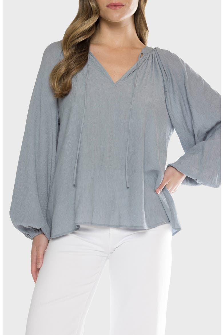 Dawson Tie Top, Main, color, DUSTY BLUE