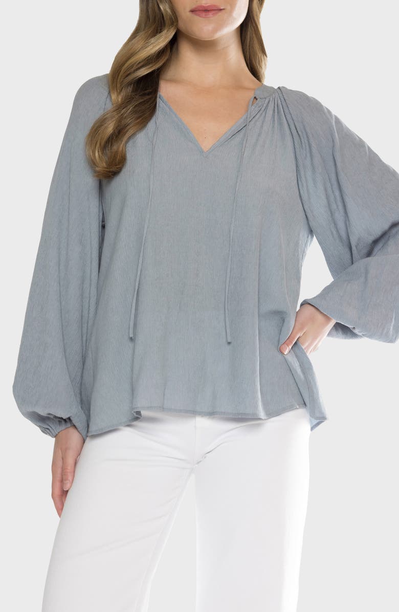 matty m. Dawson Tie Top, Main, color, Dusty Blue