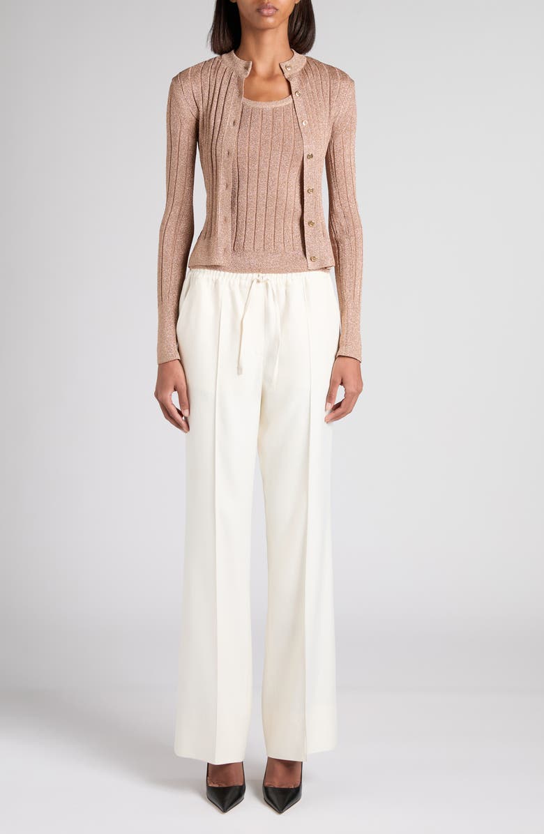 TOM FORD Metallic Rib Cardigan, Alternate, color, Jb212 Beige Pink