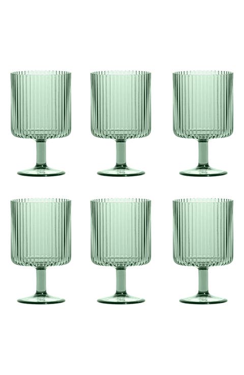 Set of 6 Shatterproof Mesa Stacking Goblets