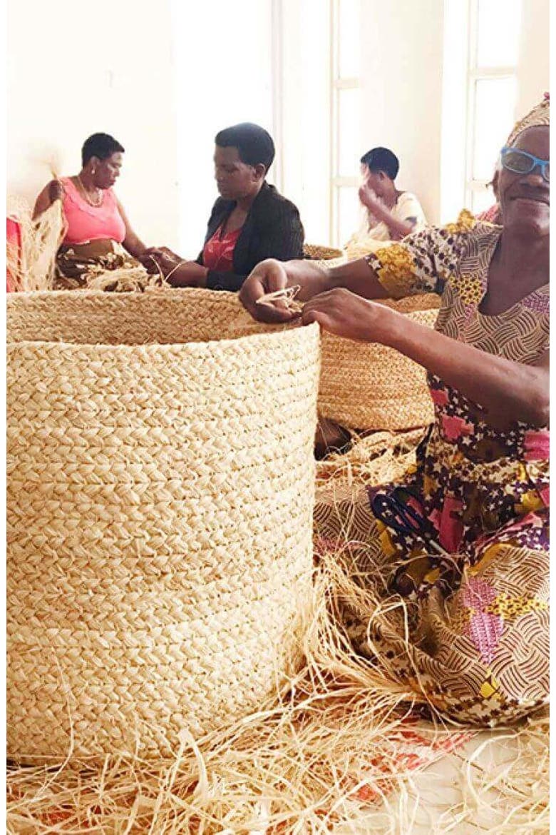Medium Braided Raffia Basket Natural, Alternate, color, Natural