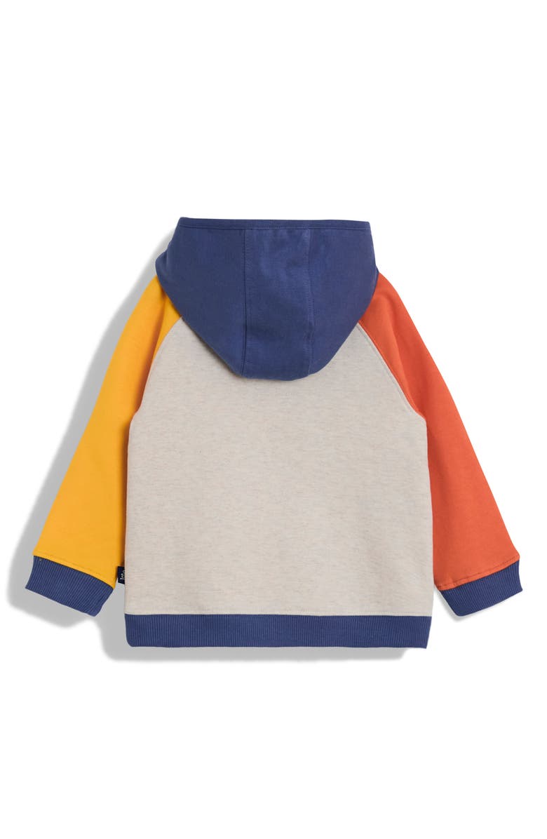 JOJO MAMAN BEBE Kids' Tractor Appliqué Colorblock Cotton Hoodie & Joggers Set, Alternate, color, Blue