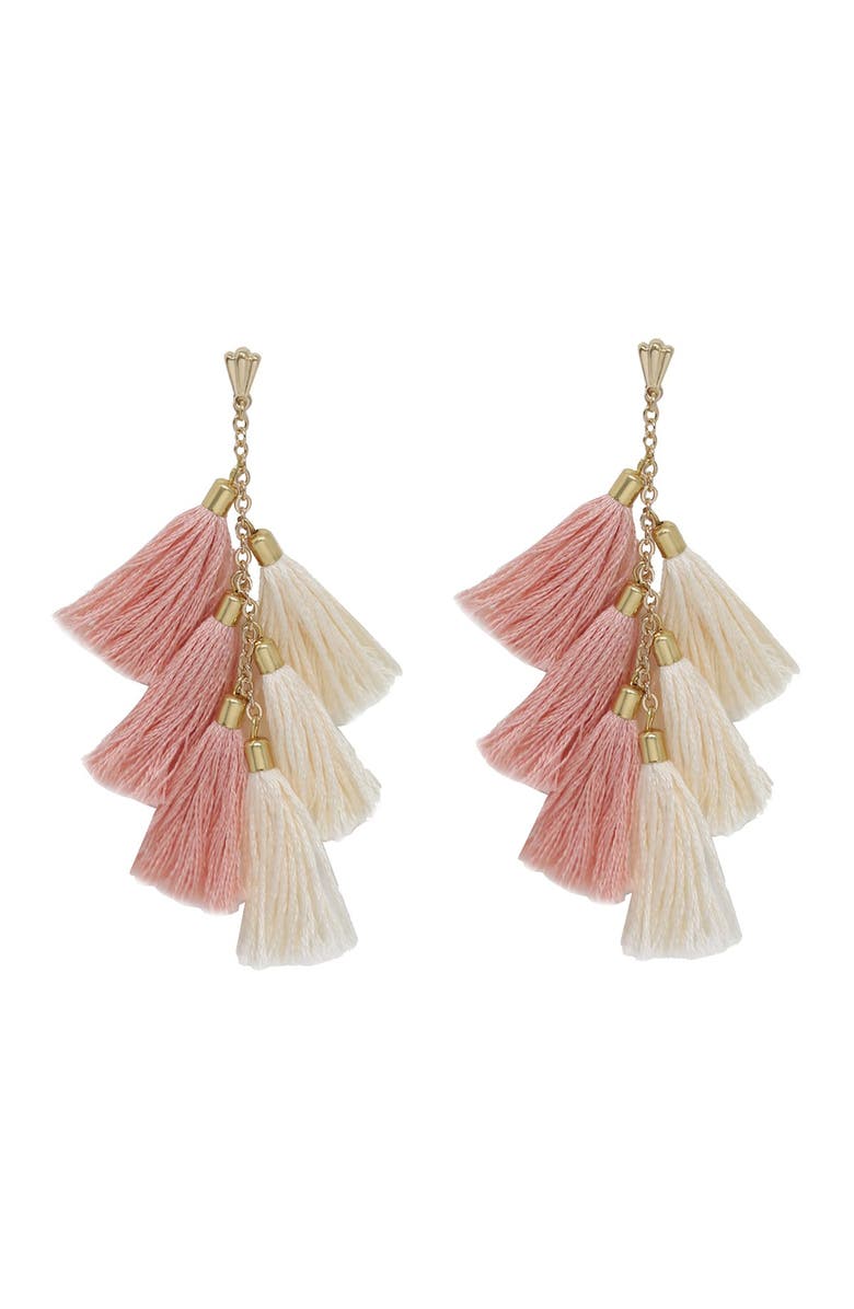 Ettika 18K Gold Plated Tassel Earrings, Main, color,