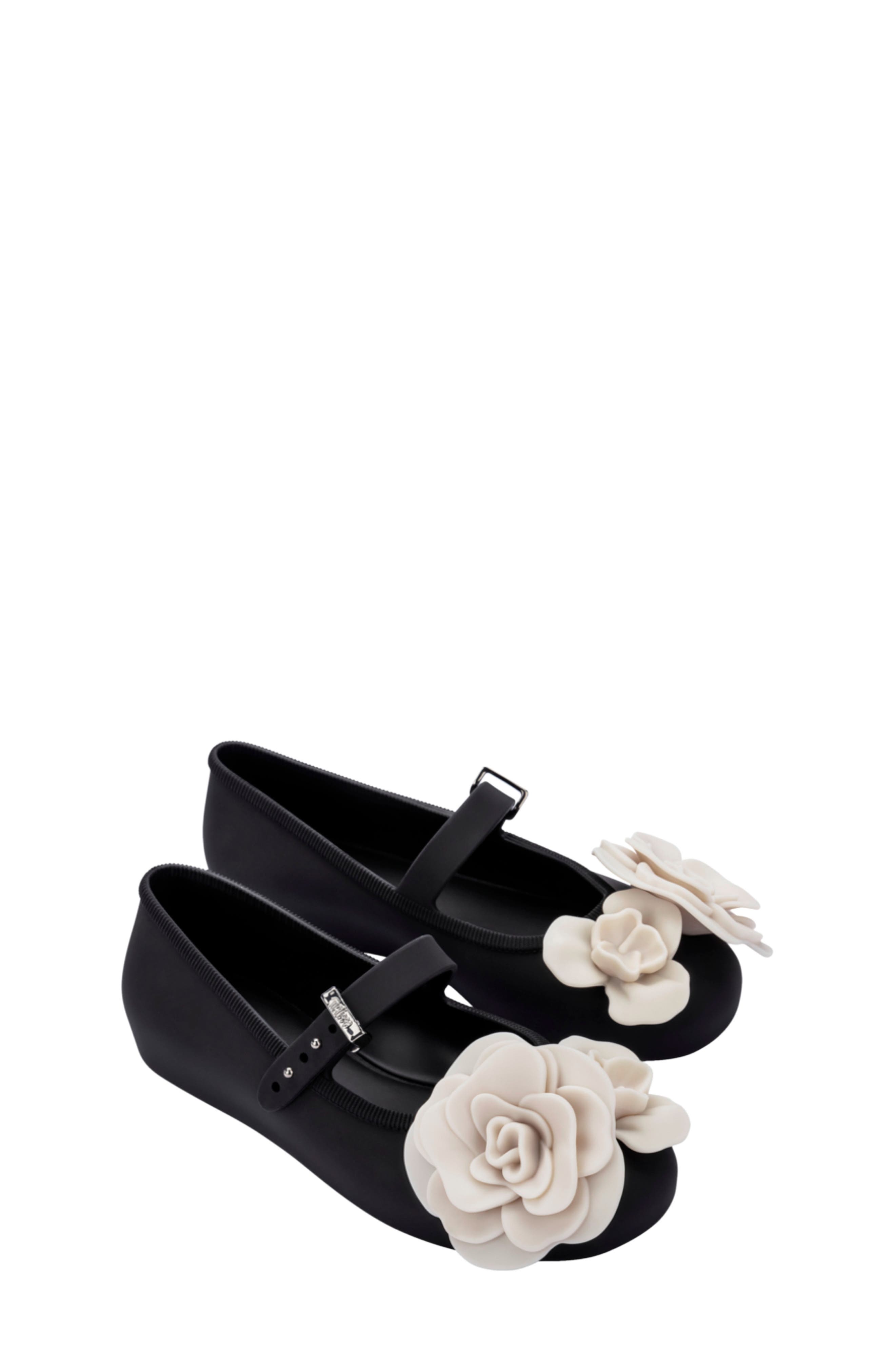 Mini Melissa Kids' Soft Ballerina Mary Jane Flat, Main, color, Black