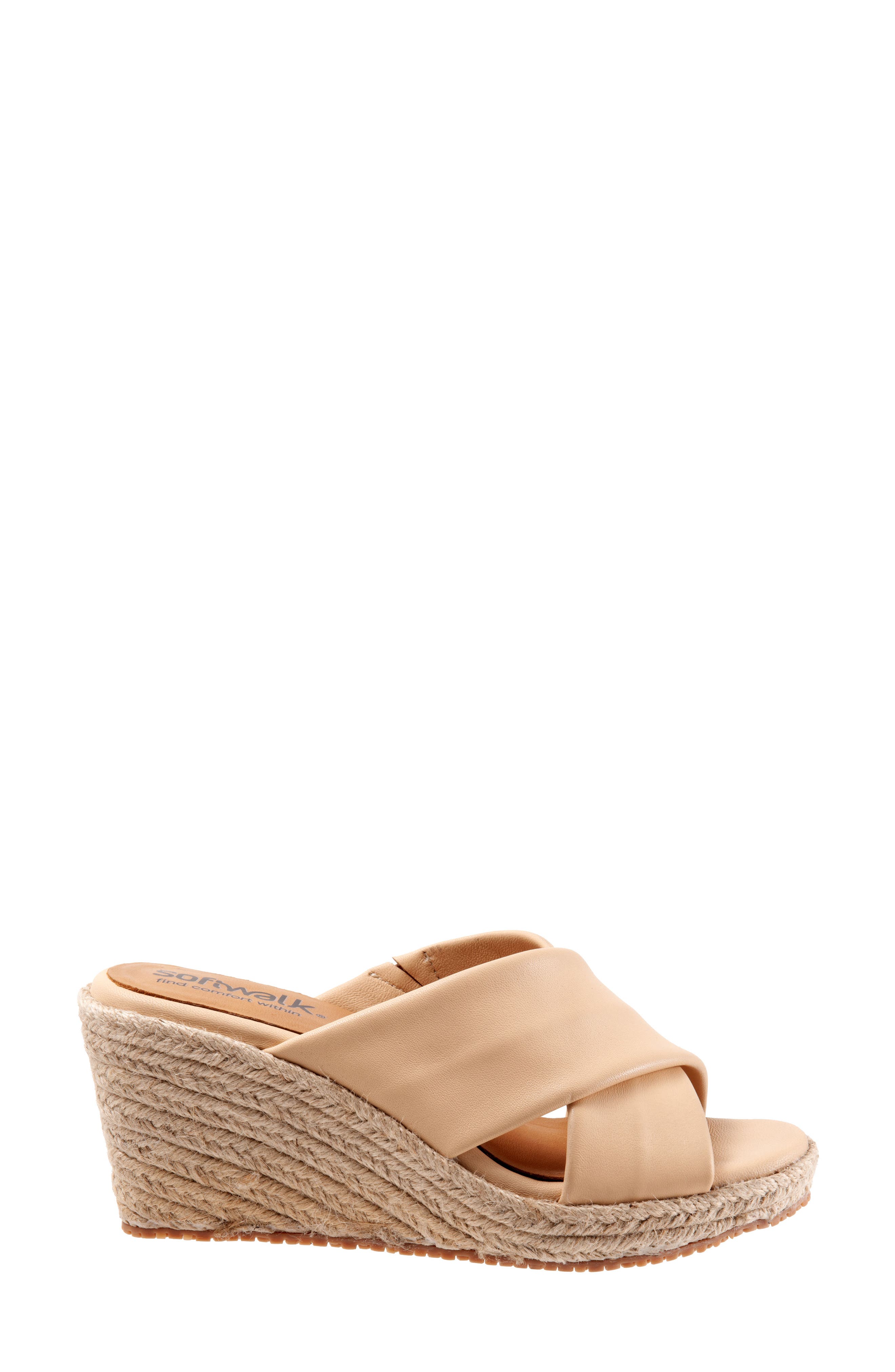 Halsey Cross Strap Espadrille Wedge Sandal, Alternate, color, IVORY