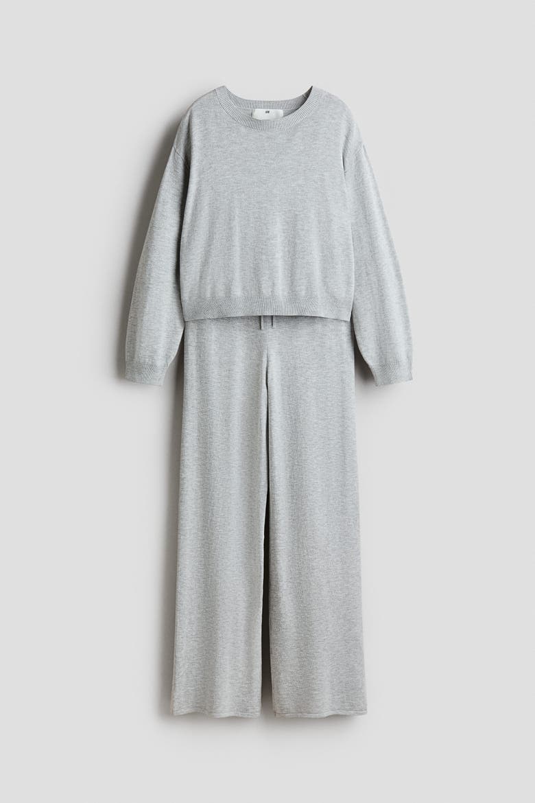 2-piece Fine-knit Set, Main, color, Light gray
