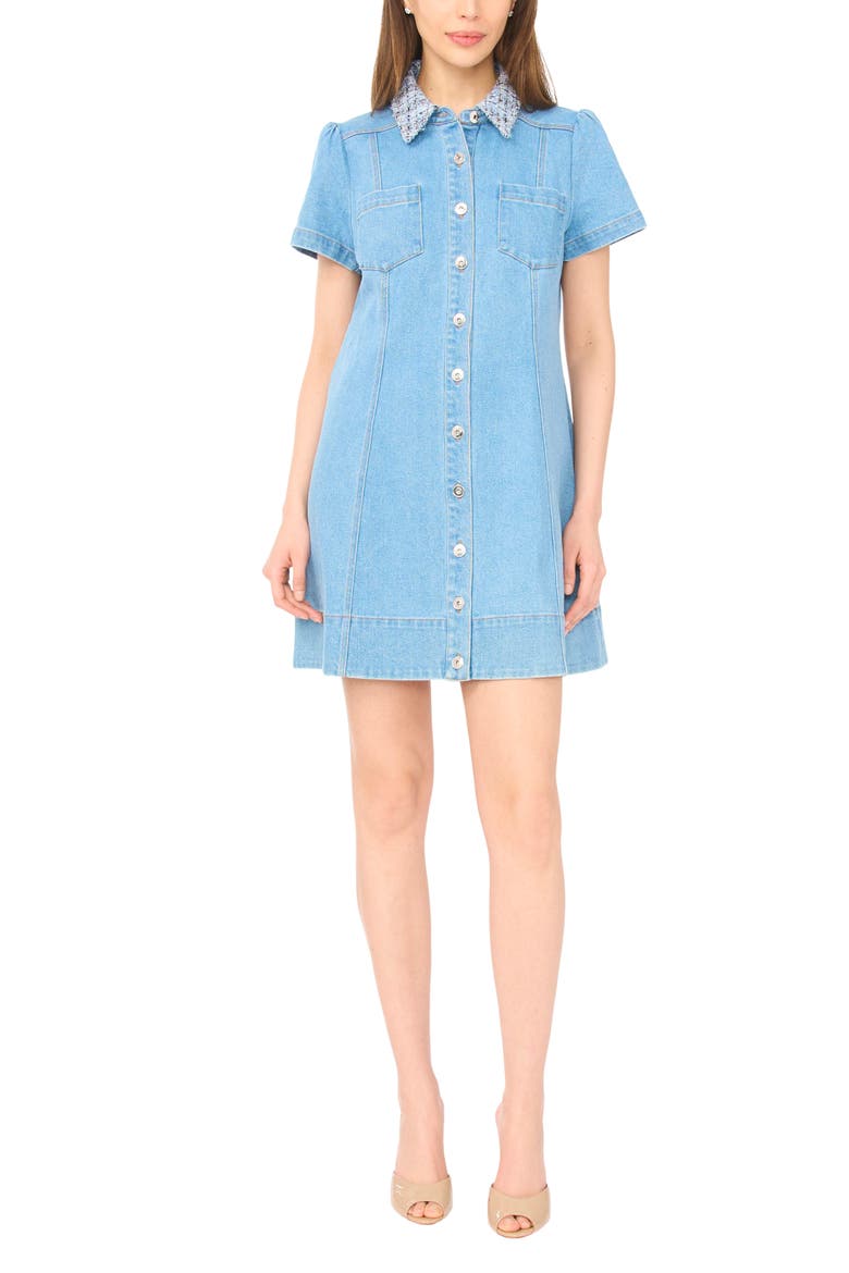 Denim Shirtdress, Main, color, LIGHT BLUE WASH
