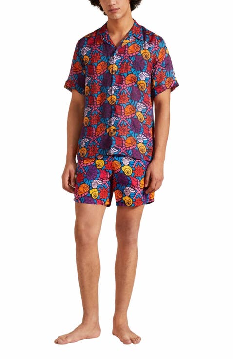 Men's Bowling Linen Nomea Sea Shells Shirt